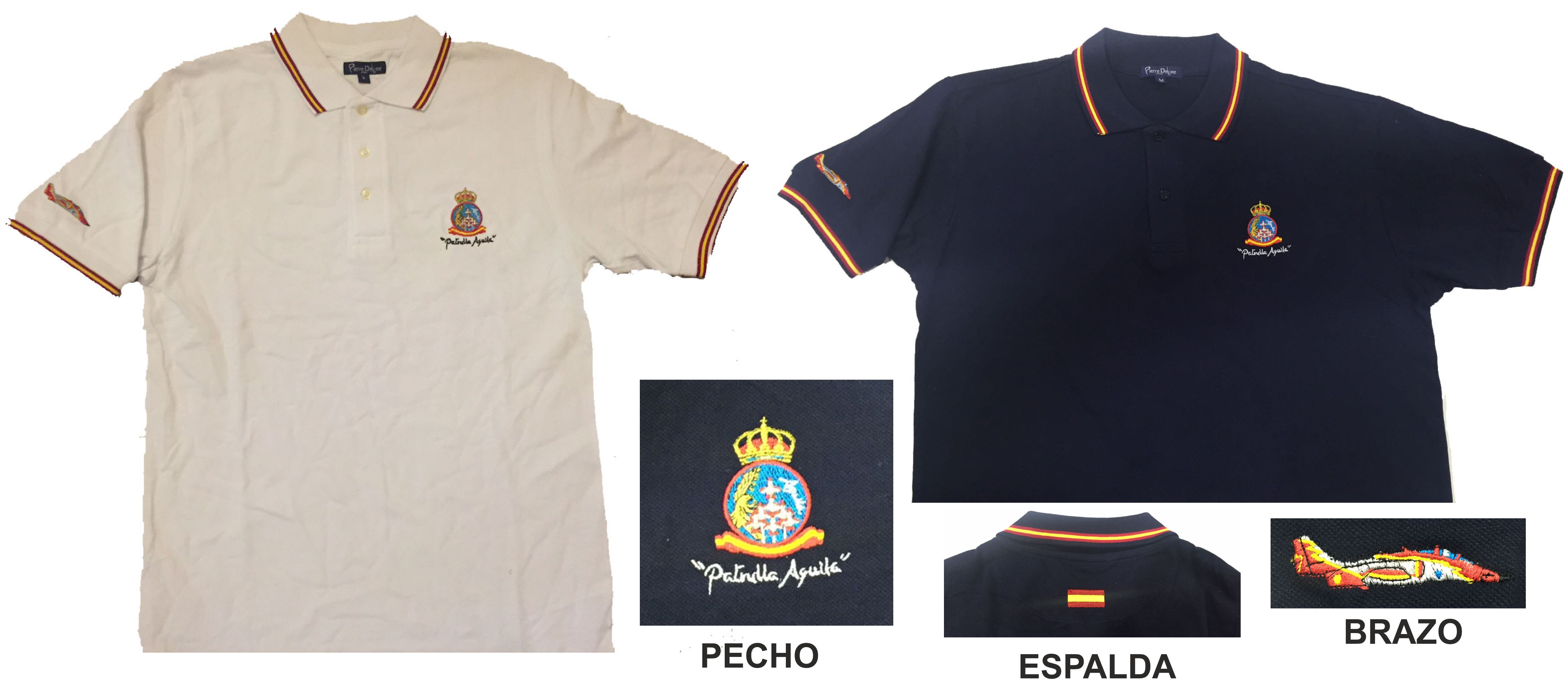 Polo bordado Patrulla Águila azul hombre Pierre Delone